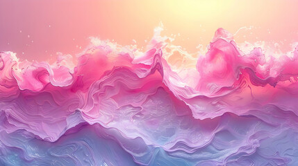 Wall Mural - Abstract Background with Pink and Purple Waves