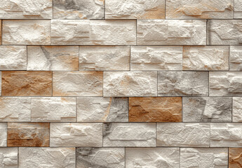 Cream Beige White Stone Brick Wall Texture Background for Interior Exterior Design Modern Aesthetic Wallpaper Smooth Natural Surface Light Brown Urban Rock Pattern