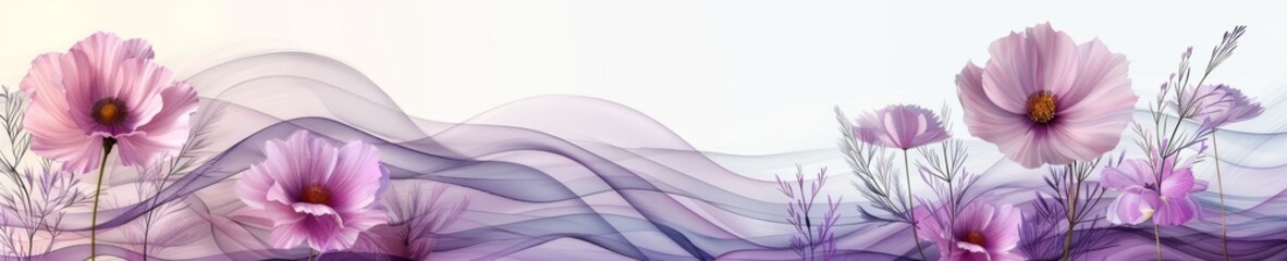 Wall Mural - An abstract watercolor style illustration in shades of purple and lavender. 