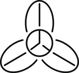 Poster - line art icon of three people holding hands and connecting, symbolizing teamwork and collaboration