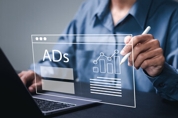 Wall Mural - digital marketing commerce online sale concept. planning advertising marketing strategies to target 