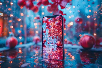 Wall Mural - a cell phone sitting on top of a table.