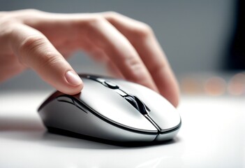 hand background white computer mouse