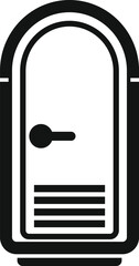 Poster - Simple bio toilet icon in black solid style representing a portable toilet for outdoor use