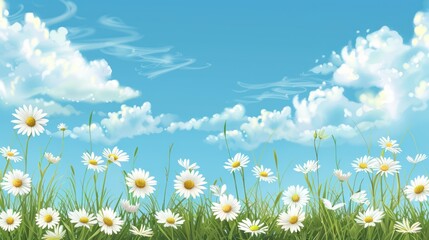 Poster - Daisies in a Summer Meadow