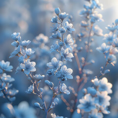 Sticker - Delicate Blue Blossom Illustration