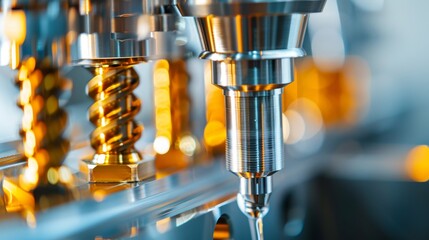 Wall Mural - Close-up of precision tools and devices, intricate machinery parts, highlighting the complexity and innovation of modern industrial equipment