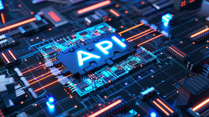 Wall Mural - API on Circuit Board.