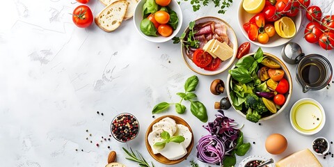 Poster - Food Photography of Fresh Ingredients for a Delicious Meal - Illustration