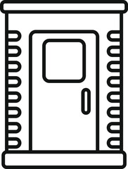 Poster - line drawing of an electric transformer box supplying electricity power