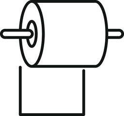 Poster - simple line art of a toilet paper roll hanging on a holder