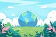 © Rattana - Environmental Care in Flat Design - Earth Day Animation in Vibrant Pastel Colors