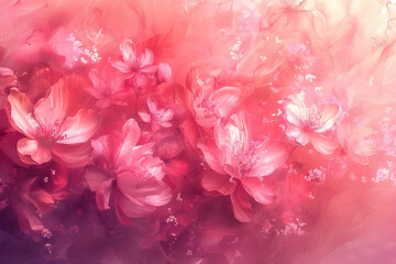 Poster - Pink Flower Abstract Background Illustration