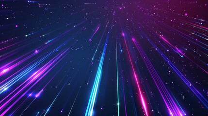 Poster - abstract neon light streaks