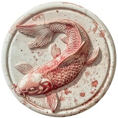 Wall Mural - Seal Wax Stamp koi fish animal dishware seafood.