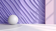© Sun - abstract 3d interior scene white ball and line texture background with violet background color and sunlight.