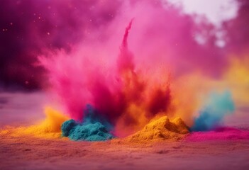 holi color banner festival celebration indian explosion powder panorama paint culture india colours festive cloud hindu background smoke dust art abstract