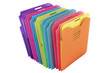 © peerasak - A stack of colorful folders with a rainbow of colors, illustration education, clipart , isolated on a transparent background.