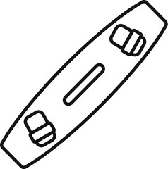 Poster - Outline icon depicting a hydrofoil surfboard, highlighting its design and features for riding waves