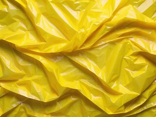 Sticker - yellow crumpled paper bag texture background