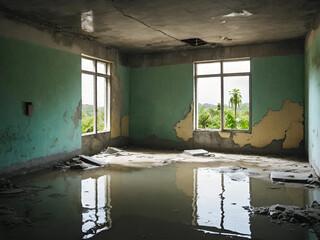 Canvas Print - abandoned building in the city