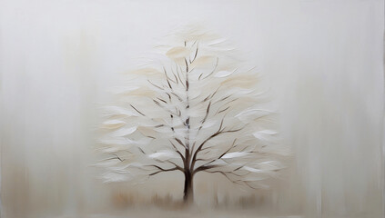 Wall Mural - A single tree in the mist.