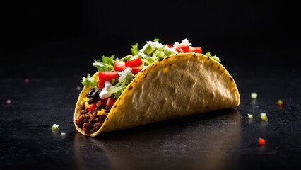 Sticker - a taco with meat, tomatoes, and lettuce on it