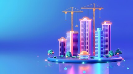Software project, detailed blueprint, building concept, flat design illustration