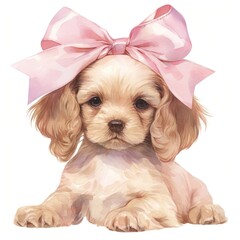 Sticker - Coquette puppy spaniel animal canine.