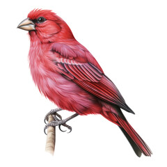 Wall Mural - red cardinal bird watercolor isolated on transparent background cutout