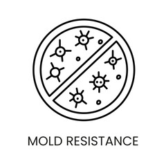 Mold resistance line vector icon with editable stroke