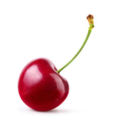 Wall Mural - red cherry isolated on white background. clipping path.