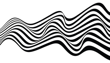 Leinwandbilder - Optical wavy abstract background design. striped pattern with optical illusion
