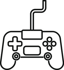 Poster - simple line art illustration of a wired gaming controller, featuring buttons and a directional pad