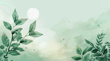 Wall Mural - Abstract Organic Green Line Wallpaper Background. Serene and Comforting Spring and Summer Vibes with Dynamic Green Field Minimalist Illustration. Creative Concept for Graffiti, Advertising, Gift Wrapp