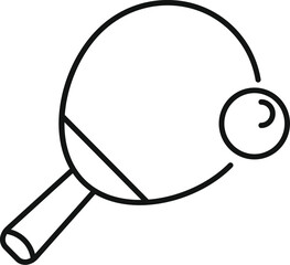 Poster - ping pong paddle hitting ball minimalist illustration for sports concept