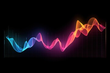 Wall Mural - Heart wave light backgrounds graph.