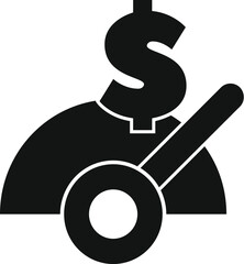 Poster - marketing expert is analyzing the financial budget with a magnifying glass to find growth opportunit