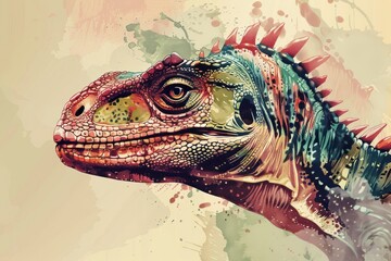 Dinosaur reptile animal iguana.