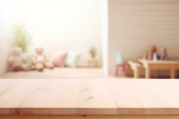 Poster - Baby room table wood architecture.