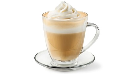 Glass of Latte with Whipped Cream