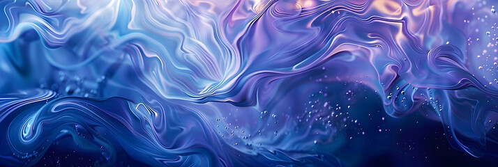 Wall Mural - Fluid abstract backgrounds, swirling patterns of blues and purples, giving the impression of a deep, endless ocean wave, photorealistic, digitally rendered to capture