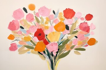 Sticker - Bouquet art painting pattern.