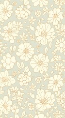 Sticker - Floral pattern wallpaper line.