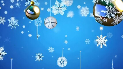 Poster - Golden Christmas Ornaments and Snowflakes Generative AI
