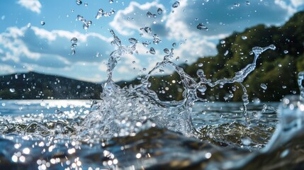 Canvas Print - water flying through air 