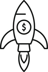 Poster - rocket is launching, representing the concept of financial growth and success