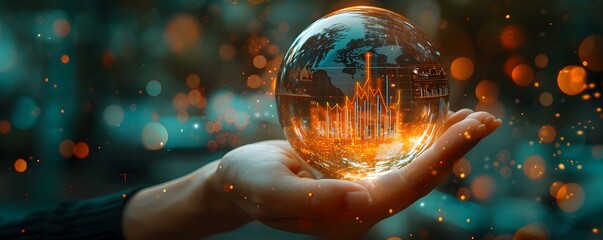 Poster - Futuristic Financial Growth Representation in Glowing Orb Held in Hand