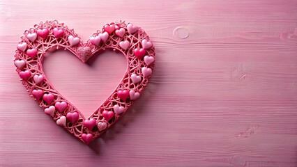 Poster - Pink heart shape decoration for Valentine's Day celebration, love, romance, holiday, symbol, festive, February 14