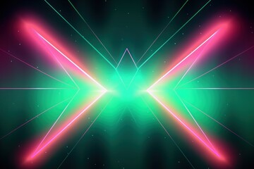 Poster - Light pink and green neon backgrounds futuristic abstract.